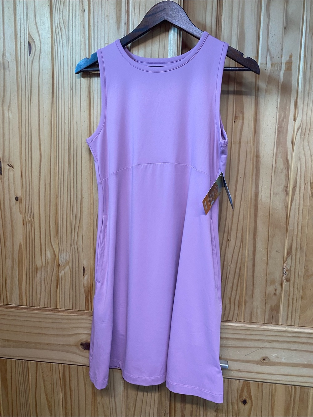 Women’s Omni Shade Sleeveless Lavender A-Line Dress with pockets